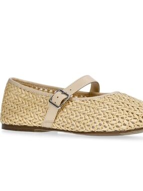 NEW Weekend Academy Girls Woven Mary Jane Ballet Flats NWT - Sizes 3 & 5 - Cream